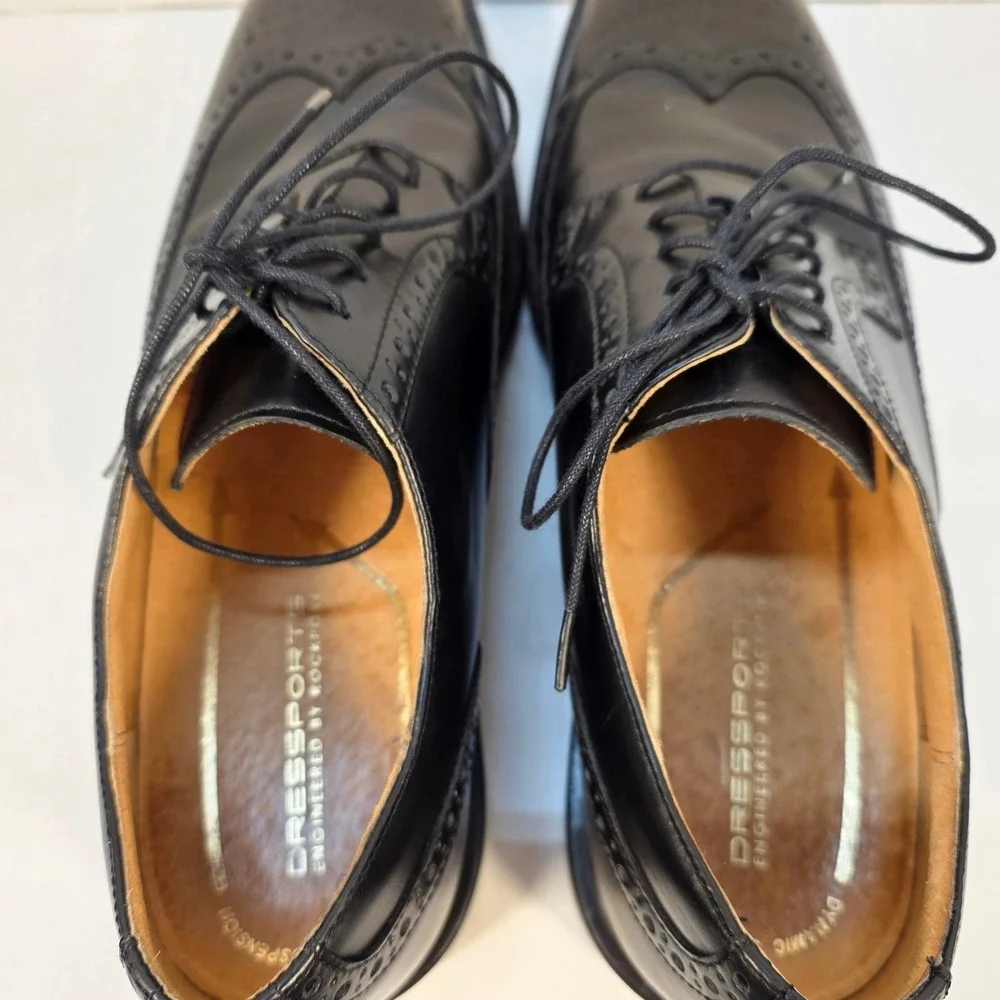 Rockport Dressports Oxford Mens Wingtip Brogue Black 10.5 M Like New Classic